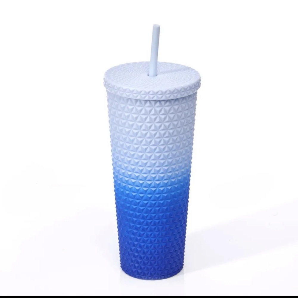 Blue Double Wall Ombré Texture Tumbler